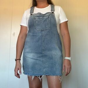 Wild Fable Blue Denim Overall with White Tee
